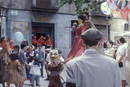 Gigantes y cabezudos en la plaza del Diamante, en el barrio barcelon&eacute;s de Gracia