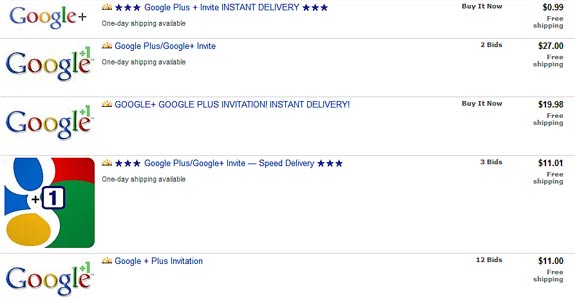 Algunos usuarios han aprovechado la demanda para vender sus invitaciones de Google+ en eBay Algunos usuarios han aprovechado la demanda para vender sus invitaciones de Google+ en eBay