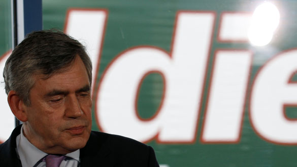 Gordon Brown durante la campa&ntilde;a electoral