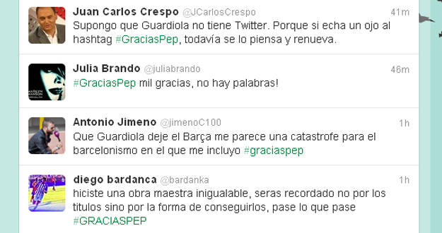 Imagen de algunos de los tweets que se pueden leer bajo el hashtag 
