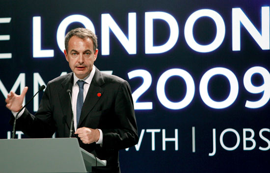 Zapatero dice que el G-20 ha puesto en marcha "el mayor plan de expansi&oacute;n fiscal concertado de la historia"