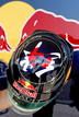 El casco del piloto alem&aacute;n Sebastian Vettel, de la escuder&iacute;a Red Bull