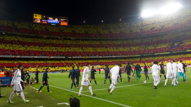 Gritos en el Camp Nou pidiendo la independencia de Catalu&ntilde;a