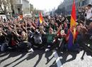 Un grupo de manifestantes durante la manifestaci&oacute;n de Madrid