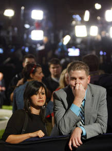 Guests react after U.S Republican presidential nominee Senator John McCain's concession speech in Phoenix Guests react after U.S Republican presidential nominee Senator John McCain's concession speech in Phoenix