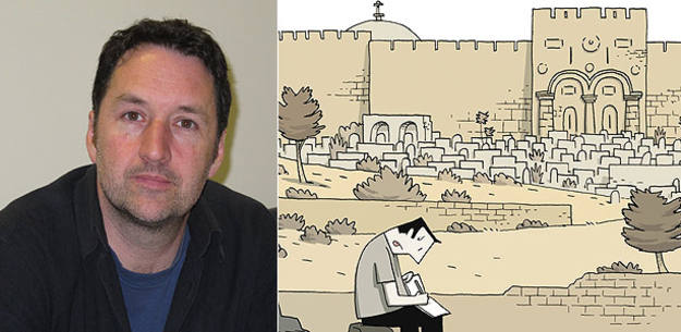 Guy Delisle en el Salón del cómic de Barcelona y fragmento de la portada de 'Crónicas de Jerusalén'