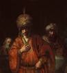 Ham&aacute;n reconoce su suerte .Rembrandt Harmensz. van Rijn.&Oacute;leo sobre lienzo, 128 x 116,5 cm (1660 - 1665) San Petersburgo, State Hermitage Museum