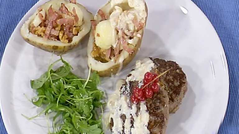 Cocina con Sergio - Hamburguesas con patatas rellenas al cabrales 