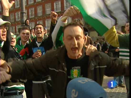 Los aficionados del Sporting en Madrid