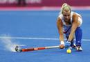 La holandesa Sophie Polkamp durante el partido de hockey ante Jap&oacute;n.