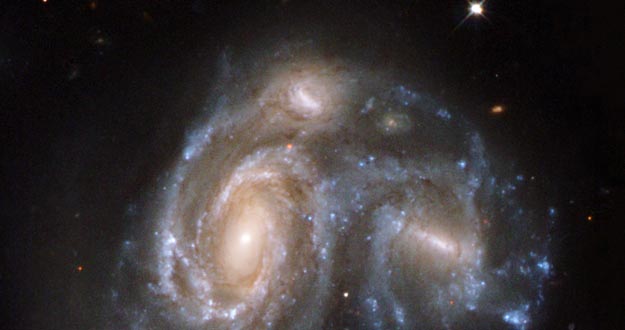 Hubble image of galaxy collisions across space and time