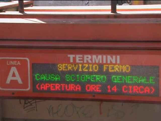 Jornada de huelga contra el ajuste presupuestario en Italia