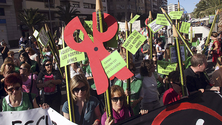 Manifestaciones y concentraciones en Espa&ntilde;a cierran la primera huelga de la Ense&ntilde;anza