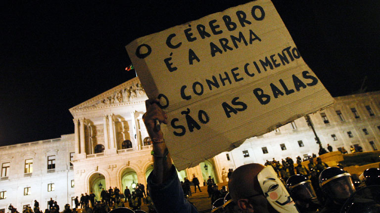 Jornada de huelga general contra los recortes en Portugal