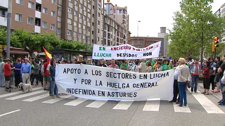 Las marchas mineras en contra de los recortes contin&uacute;an firmes en sus reivindicaciones