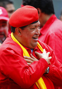 Hugo Chavez, durante el acto de arranque de campaña Hugo Chavez, durante el acto de arranque de campaña