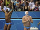 El equipo italiano celebrando su victoria ante Hungr&iacute;a durante los cuartos de final del waterpolo masculino.
