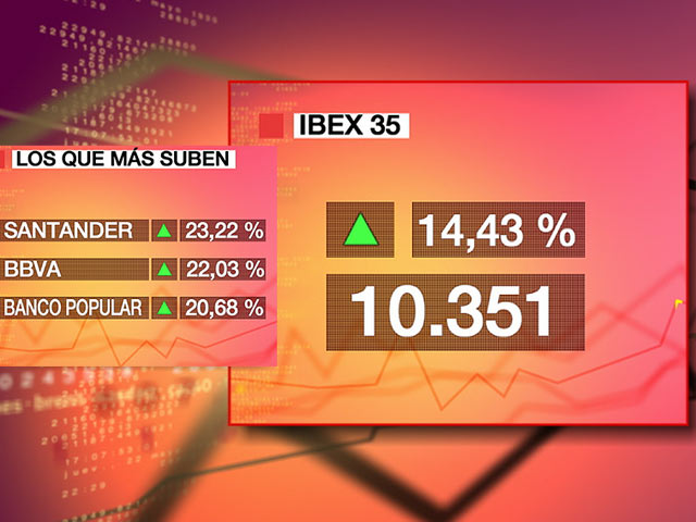 El Ibex 35 logra la mayor subida de su historia al revalorizarse un 14,43%