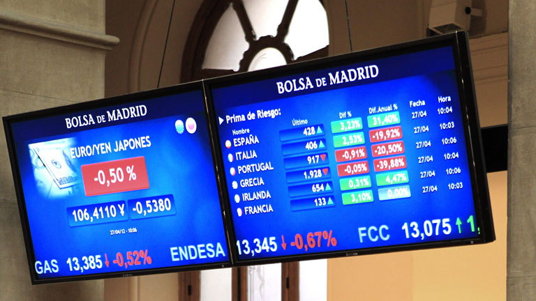 El Ibex-35 recupera el soporte de los 7.100 puntos y la prima de riesgo se sit&uacute;a en 417 puntos