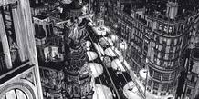 Ilustraci&oacute;n de Miguel Navia para el libro de Treseditores dedicado a la gran V&iacute;a madrile&ntilde;a