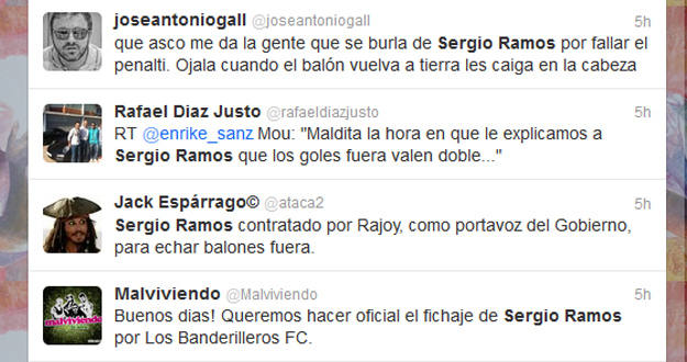 las bromas sobre Ramos en Twitter