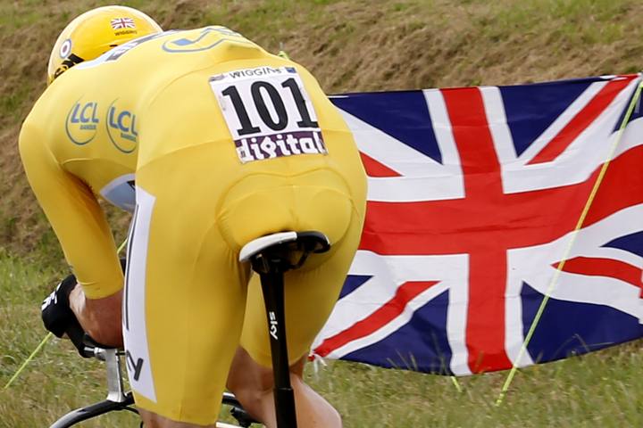 Imagen de Bradley Wiggins durante la crono.