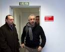 Imagen de Manolo Preciado junto al m&iacute;tico Quini en un momento de la rueda de prensa donde se anunci&oacute; que dejaba al equipo asturiano.