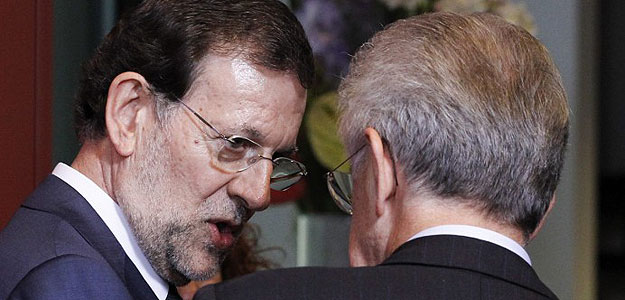Mariano Rajoy y Mario Monti juegan sus cartas para que el BCE responda a su llamada de auxilio y compre deuda de Espa&ntilde;a e Italia.