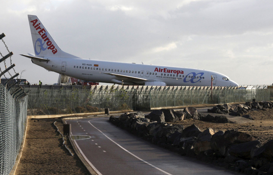 Primeras im&aacute;genes del avi&oacute;n de Lanzarote