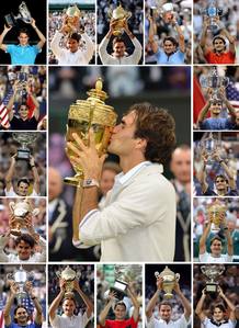 Im&aacute;genes de Roger Federer recogiendo todos y cada uno de los 17 'Grand Slam' que ha logrado hasta ahora en su carrera tras conseguir Wimbledon 2012.