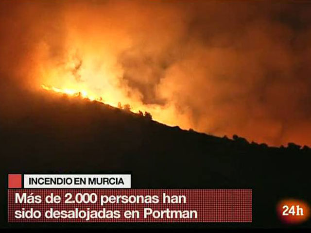 Incendio estabilizado en Portm&aacute;n (Murcia)
