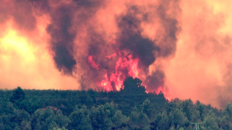 Dos personas detenidas como causantes del incendio de Cortes de Pall&aacute;s (Valencia)  
