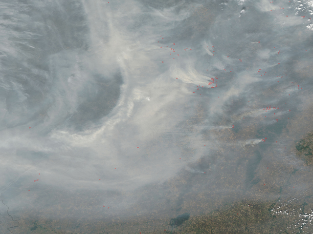 La contaminaci&oacute;n de los incendios, vista a partir de las im&aacute;genes de la NASA