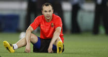 El jugador del Barcelona, Iniesta, sentado en el estadio de Roma antes de disputar la final de la Liga de Campeones El jugador del Barcelona, Iniesta, sentado en el estadio de Roma antes de disputar la final de la Liga de Campeones