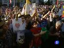 Ir al Video&nbsp;Integrantes del 15M protestan por la JMJ