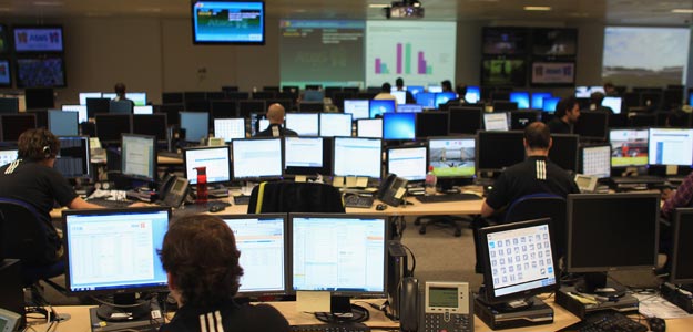 Interior del Centro de Operaciones Tecnol&oacute;gicas de los Juegos de Londres
