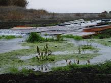 Inundaci&oacute;n en la zona cero donde empezaron los fuegos