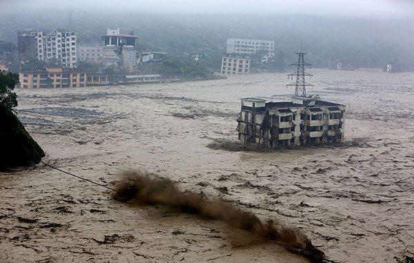 Inundaciones en Beichuan, en la provincia China de Sichuan (suroeste)