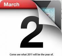 Invitaci&oacute;n al evento de Apple en el que se espera que sea presentado el iPad 2