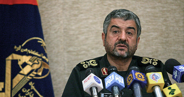 Head of Iran's Revolutionary guard Jafari speaks with local media in Tehran