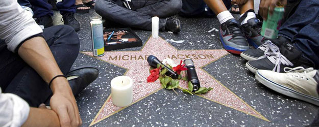 Jackson y su estrella en el Paseo de la Fama