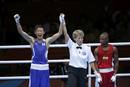 Japans Shimizu reacts after defeating Ghanas Dogboe in the Mens Bantam (56kg) Round of 32 boxing match during the London 2012 Olympic Games