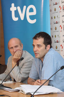 Javier Angulo, director de la Seminci TV, y David Martínez, director de Ficción de TVE Javier Angulo, director de la Seminci TV, y David Martínez, director de Ficción de TVE