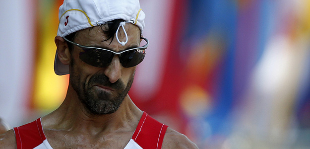 El espa&ntilde;ol Jes&uacute;s Angel Garc&iacute;a durante la prueba ol&iacute;mpica de 50 kil&oacute;metros marcha.