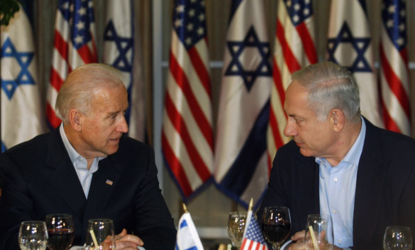 Joe Biden y Benjamin Netanyahu en Jerusal&eacute;n