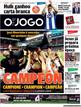El peri&oacute;dico deportivo portugu&eacute;s O jogo abre su portada con la victoria del Real Madrid en la Liga espa&ntilde;ola con la fotograf&iacute;a de su compatriota, Mourinho, manteado por sus jugadores.
