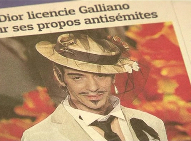 John Galliano, despedido por Dior por proferir insultos racistas y antisemitas