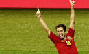 Jordi Alba, autor del segundo tanto de Espa&ntilde;a, celebra su tanto