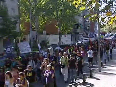 Jornada de protestas en Espa�a contra las �lites financieras y pol�ticas