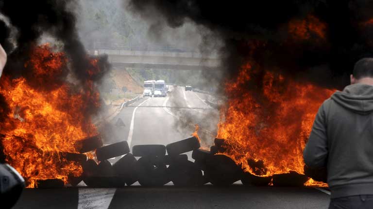 Nueva jornada de protestas de la miner&iacute;a espa&ntilde;ola